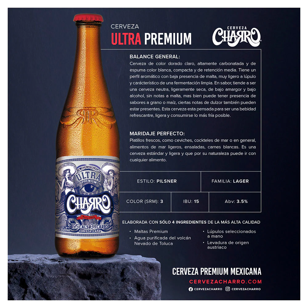 CERVEZA CHARRO ULTRA PREMIUM 355ML - Image 3