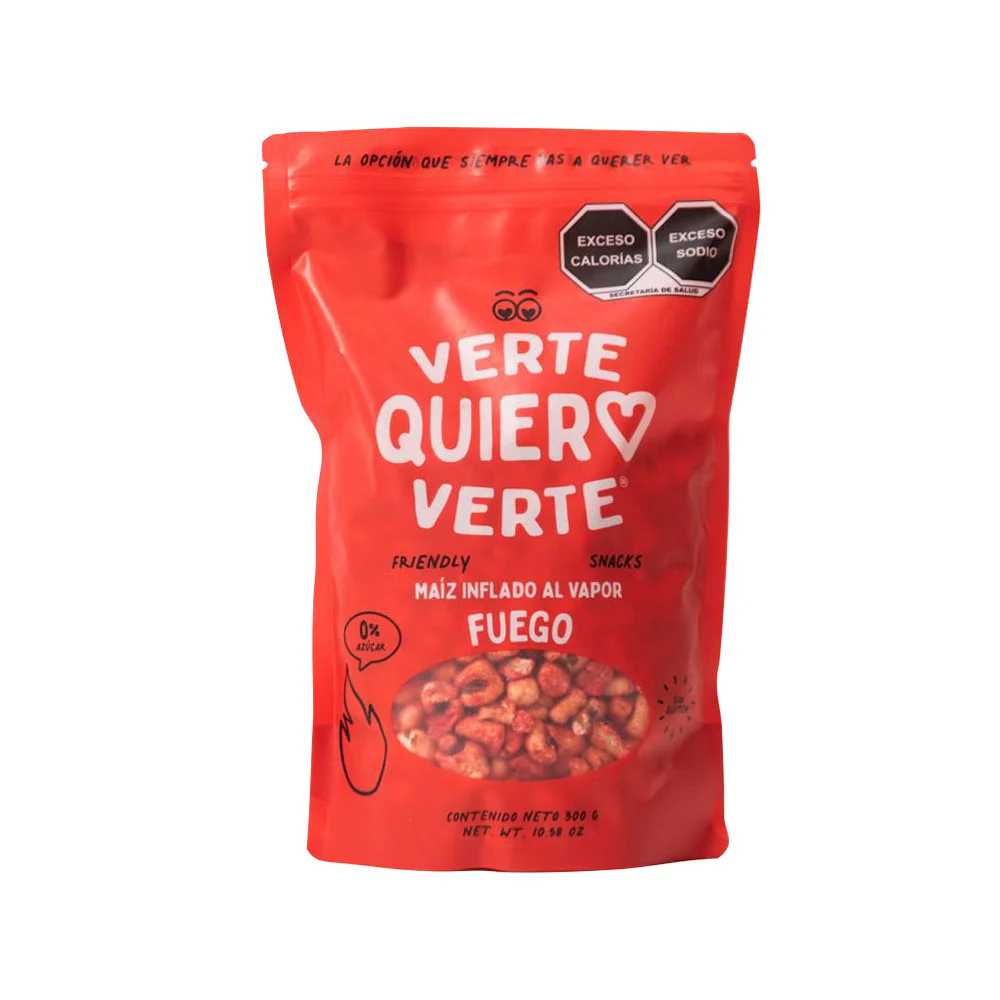 MAIZ INFLADO AL VAPOR SABOR FUEGO VERTE QUIERO VERTE 300G
