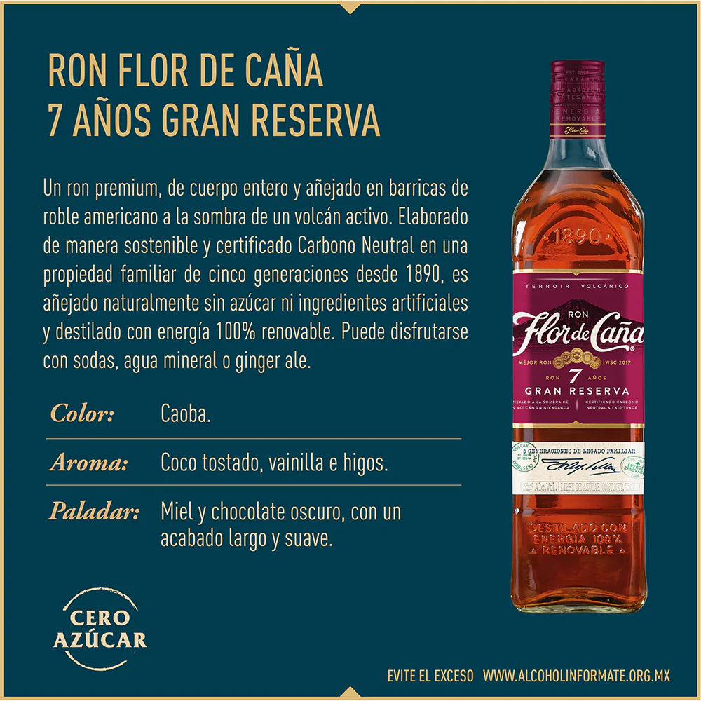RON FLOR DE CAÑA GRAN RESERVA 7 AÑOS 750ML - Image 6