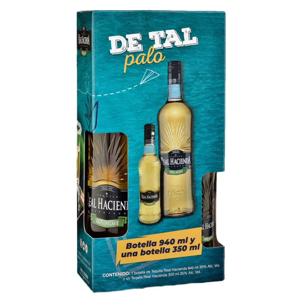 TEQUILA REAL HACIENDA REPOSADO 940ML + 350ML