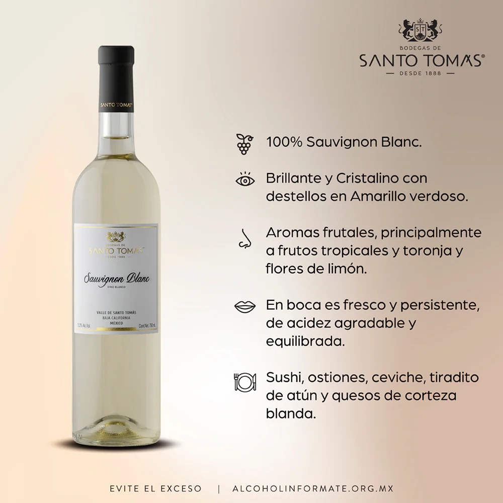 VINO BLANCO SANTO TOMAS SAUVIGNON BLANC 750ML - Image 4