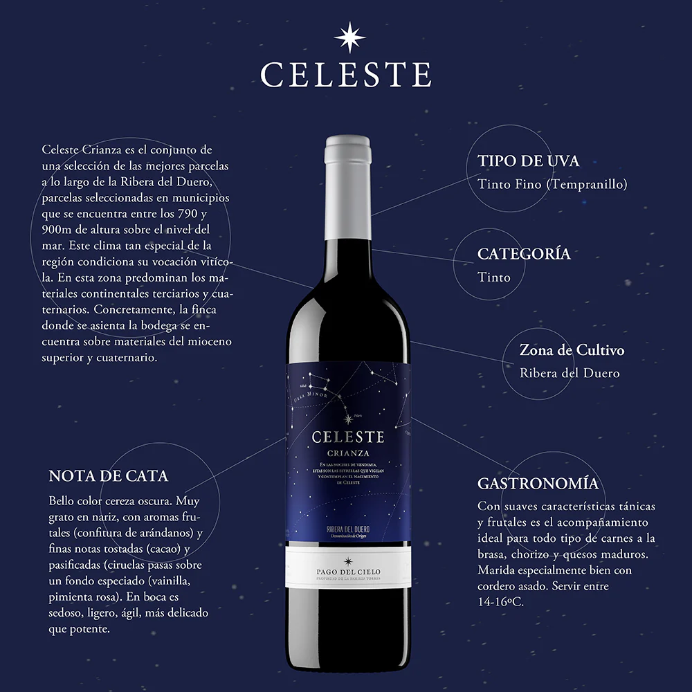 VINO TINTO CELESTE CRIANZA TORRES 750ML - Image 6