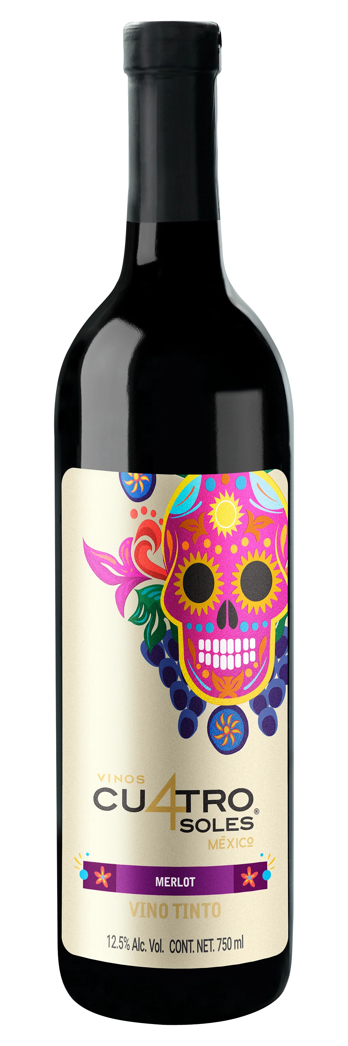 VINO TINTO CUATRO SOLES MERLOT 750ML