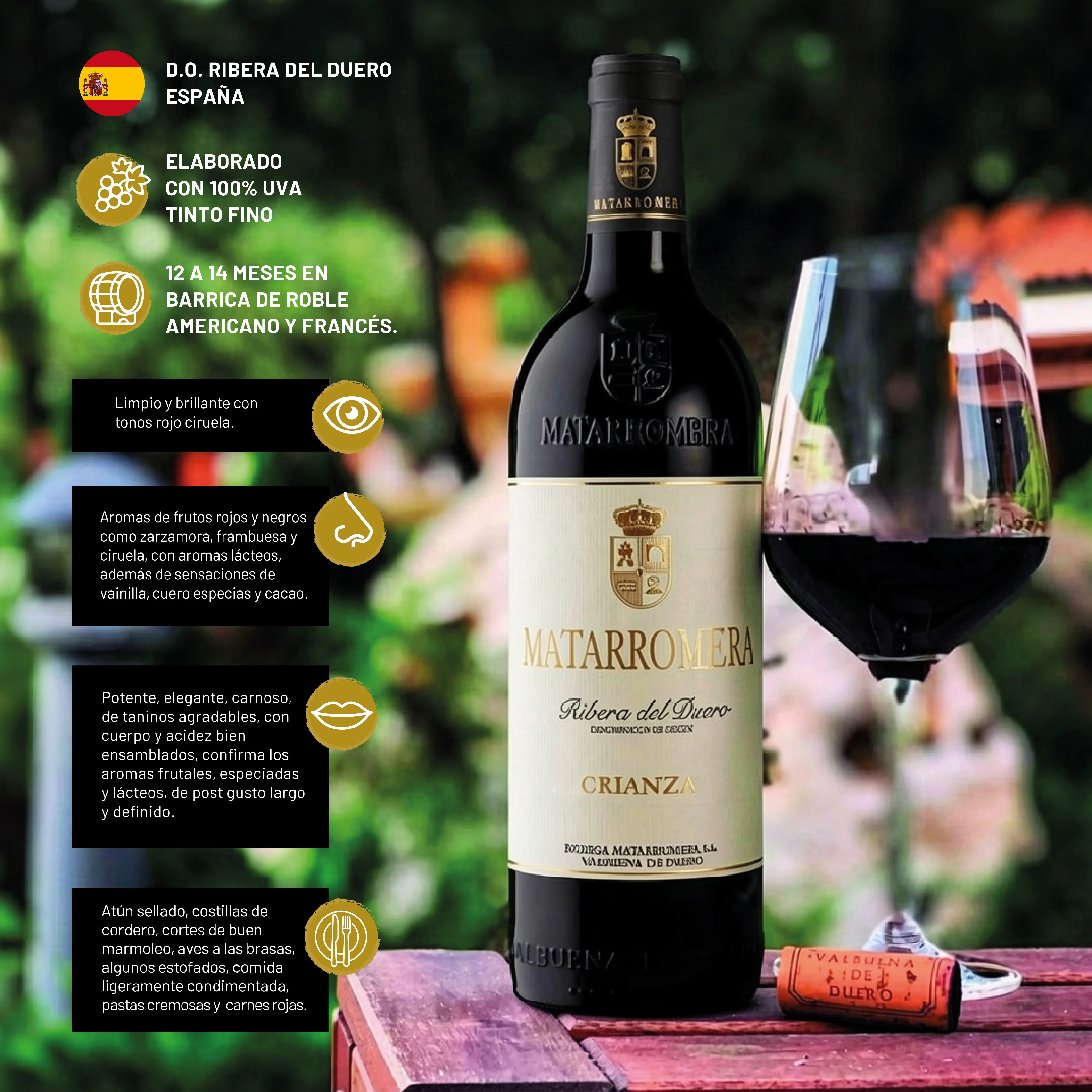 VINO TINTO MATARROMERA CRIANZA 750ML - Image 4