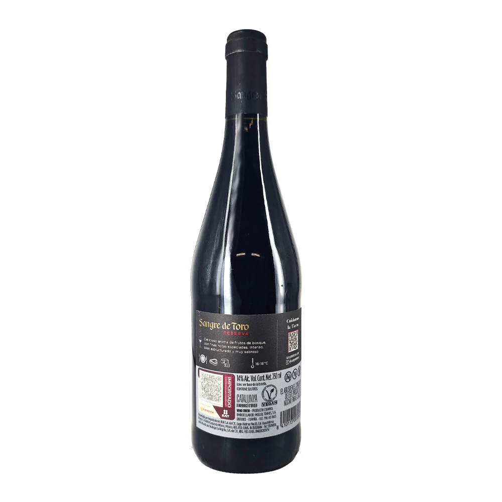 VINO TINTO SANGRE DE TORO TORRES RESERVA 750ML - Image 3