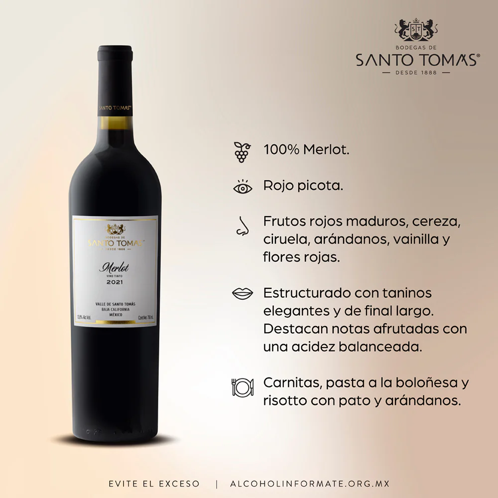 VINO TINTO SANTO TOMAS MERLOT 750ML - Image 5