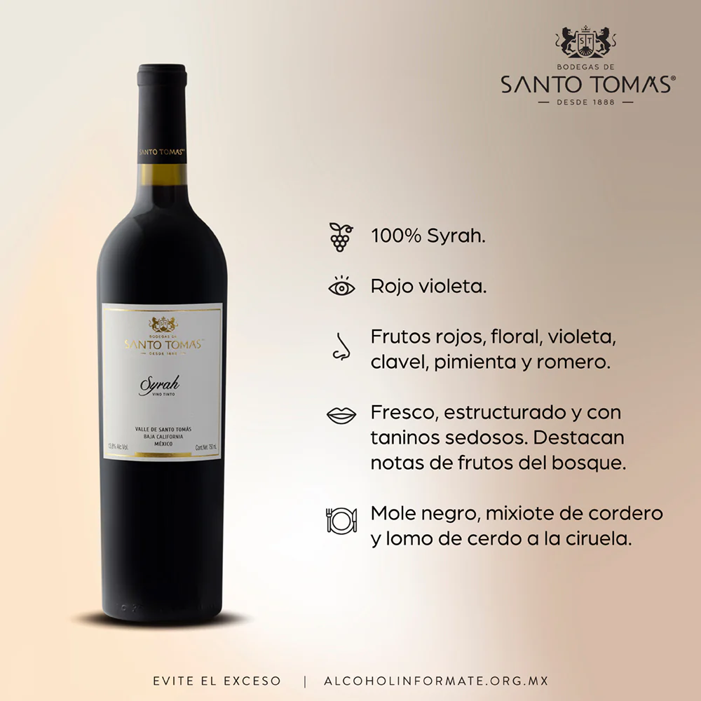 VINO TINTO SANTO TOMAS SYRAH 750ML - Image 4
