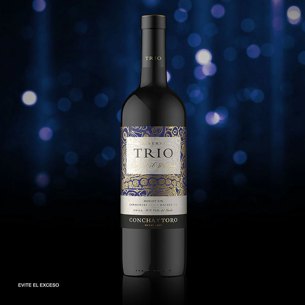 VINO TINTO TRIO MERLOT-CARMENERE-MALBEC 750ML - Image 2