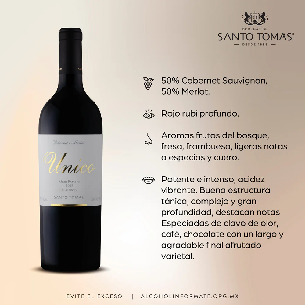VINO TINTO UNICO SANTO TOMAS 750ML - Image 4